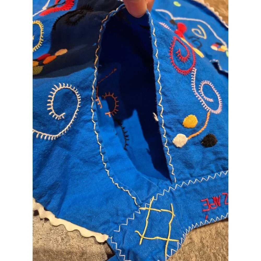 Authentic Apron Portugal Handmade With Pockets Blue And Colorful